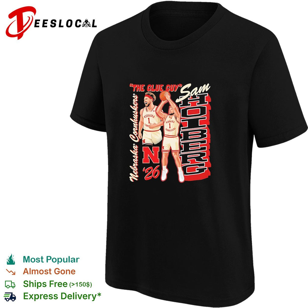 Sam Holberg Nebraska Cornhuskers the glue guy basketball shirt