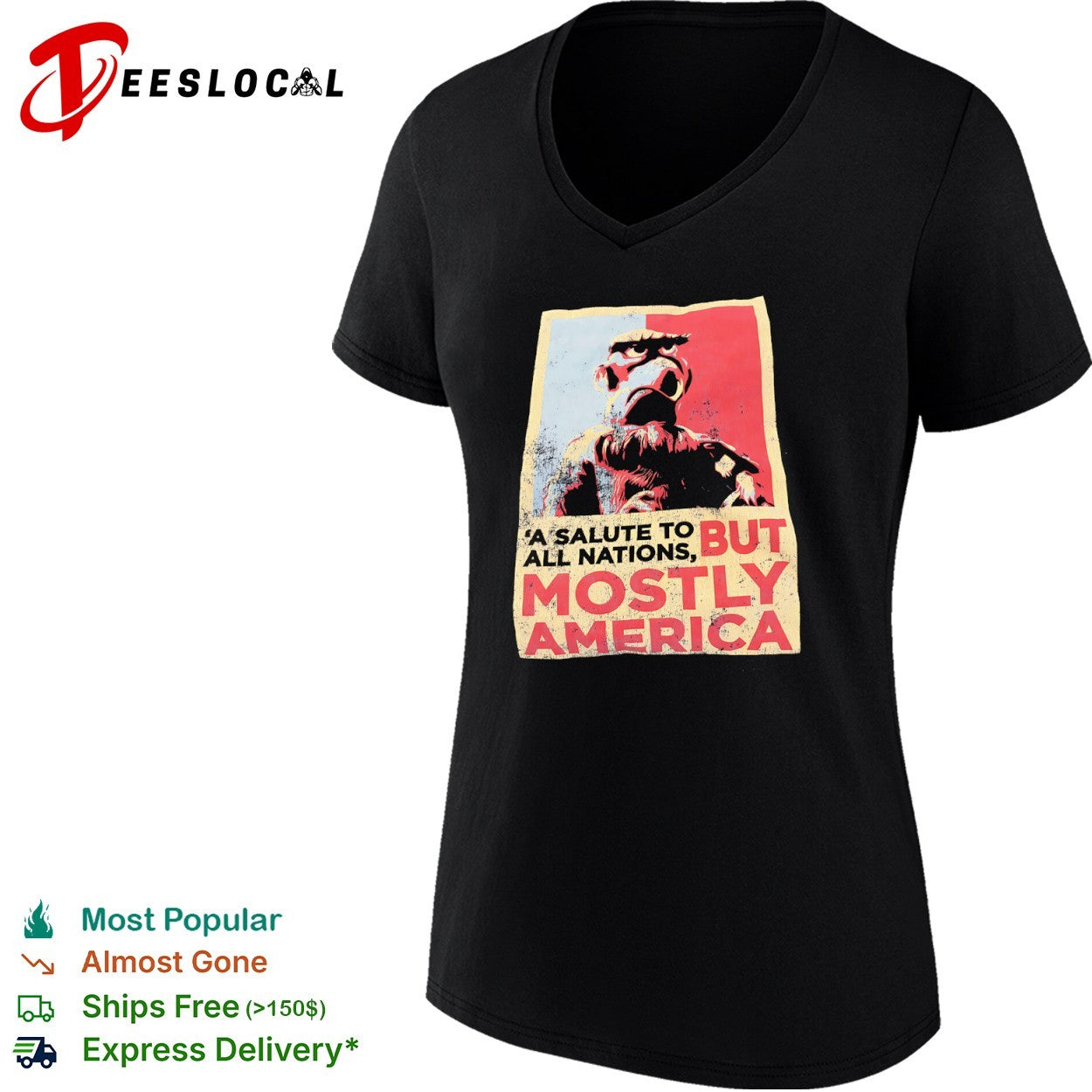 Sam the Eagle A Salute to all Nations but Mostly America Muppets shirt