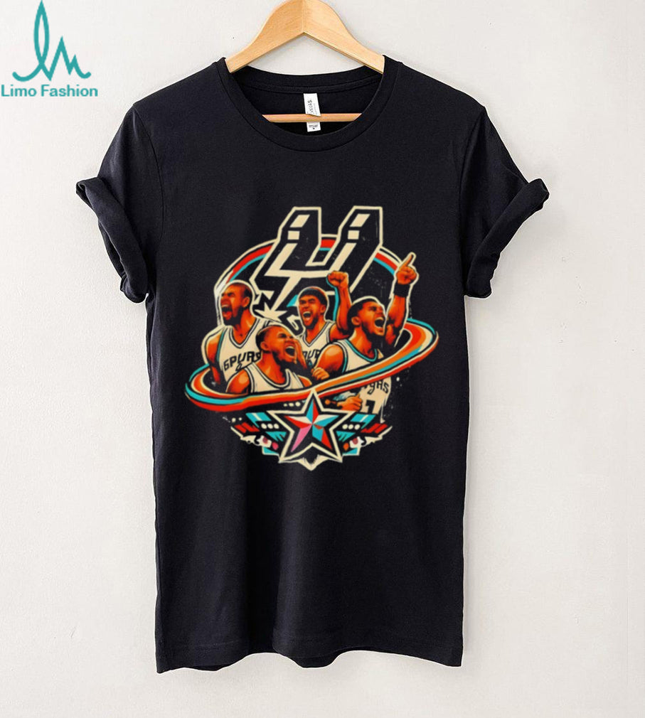 San Antonio Basketball Legends Star Retro Graphic T Shirt
