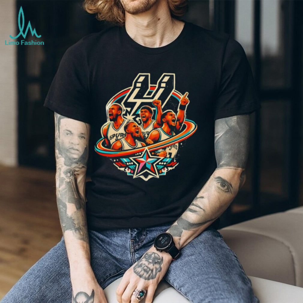 San Antonio Basketball Legends Star Retro Graphic T Shirt