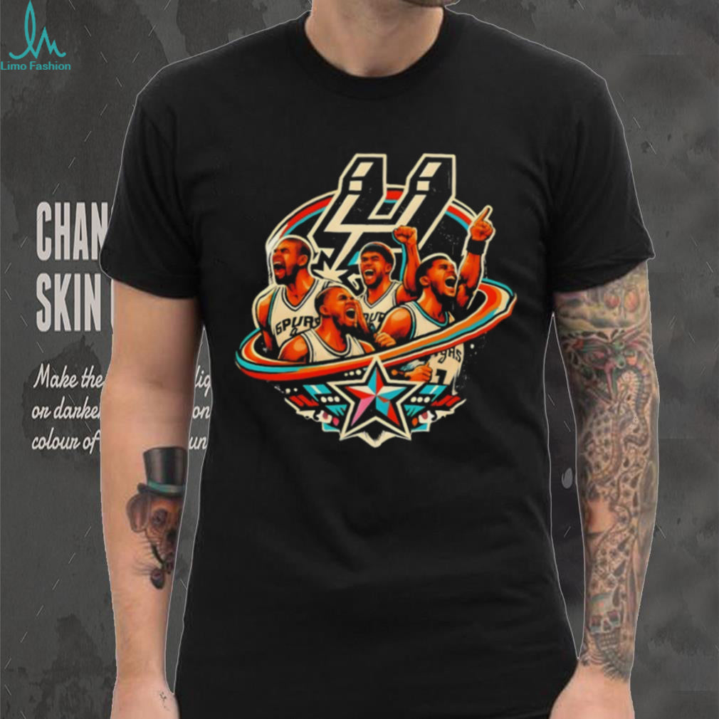 San Antonio Basketball Legends Star Retro Graphic T Shirt