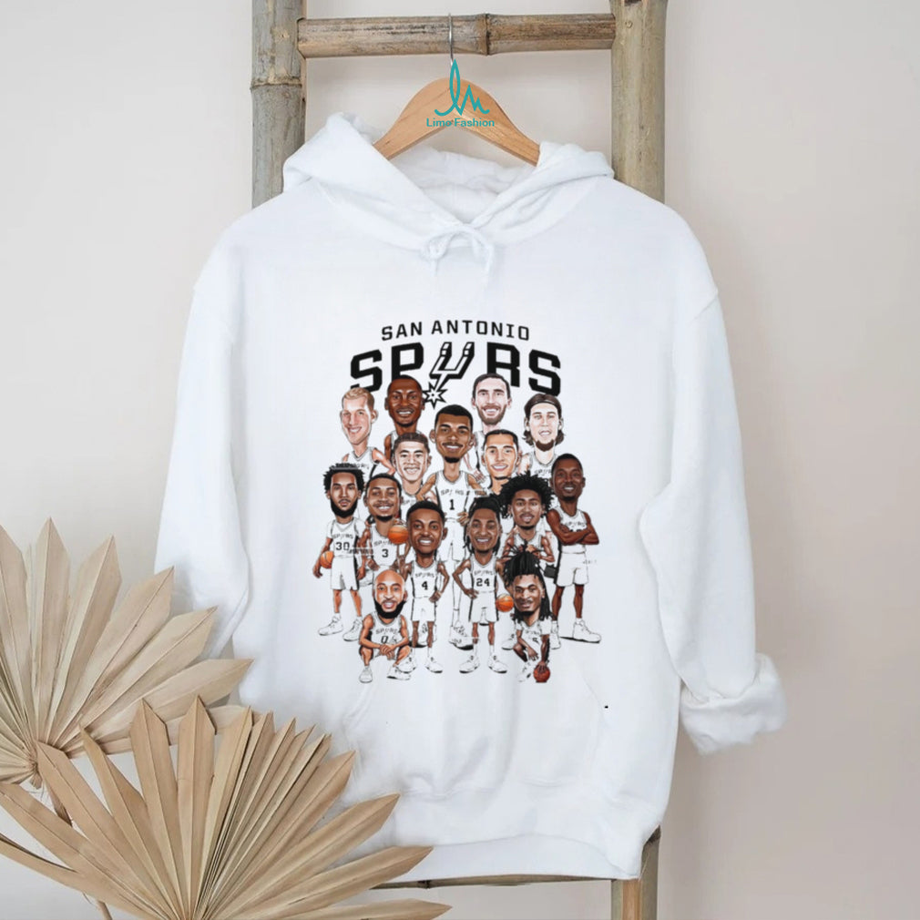 San Antonio Basketball Team Roster Cartoon Players Caricature T Shirt