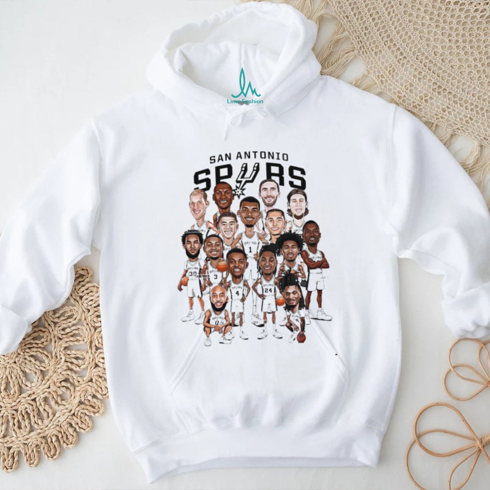 San Antonio Basketball Team Roster Cartoon Players Caricature T Shirt