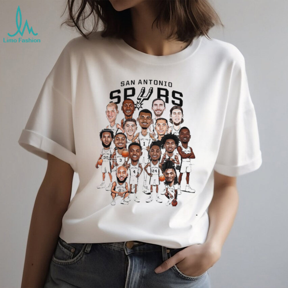 San Antonio Basketball Team Roster Cartoon Players Caricature T Shirt