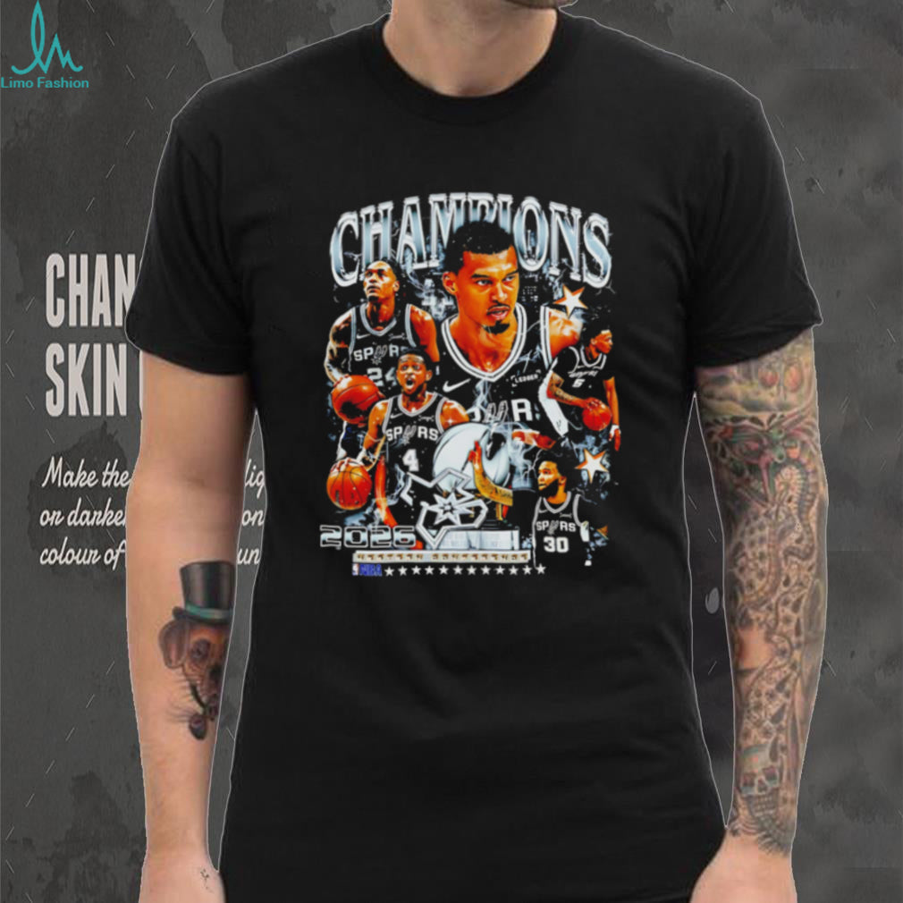 San Antonio Spurs 2026 Western Conference Champions team collage shirt