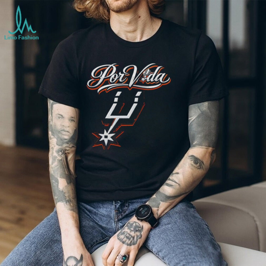 San Antonio Spurs Basketball NBA Sports Fan Featuring Por Vida logo shirt