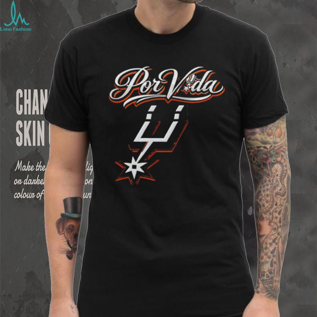 San Antonio Spurs Basketball NBA Sports Fan Featuring Por Vida logo shirt
