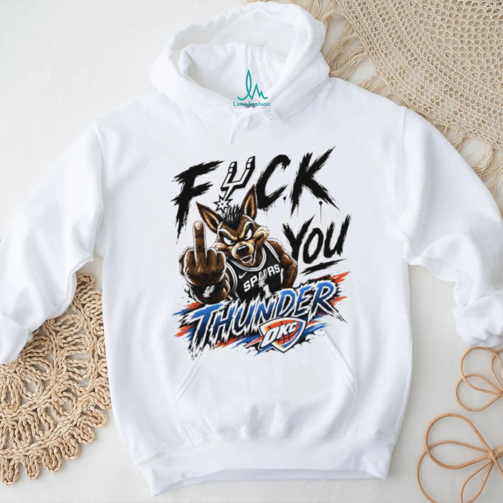 San Antonio Spurs Coyote Mascot Middle Finger Basketball T Shirt