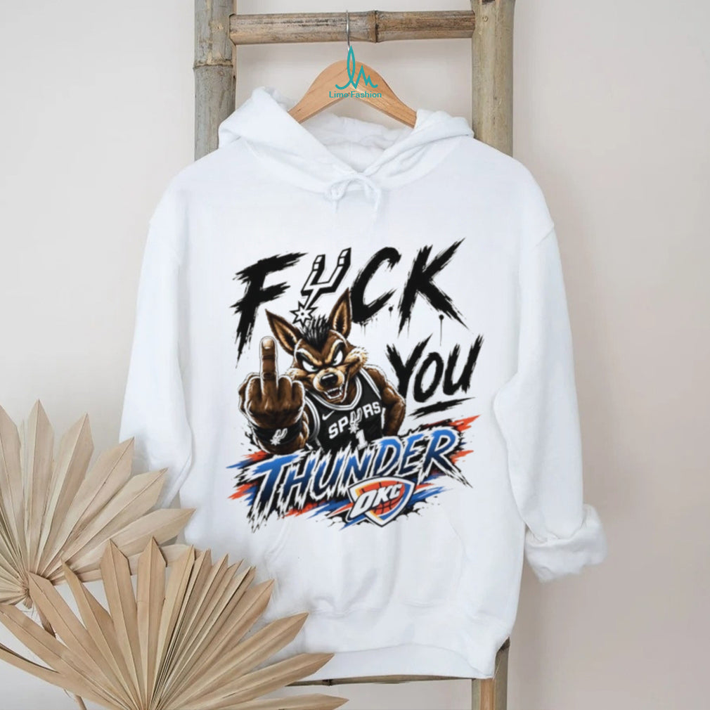 San Antonio Spurs Coyote Mascot Middle Finger Basketball T Shirt