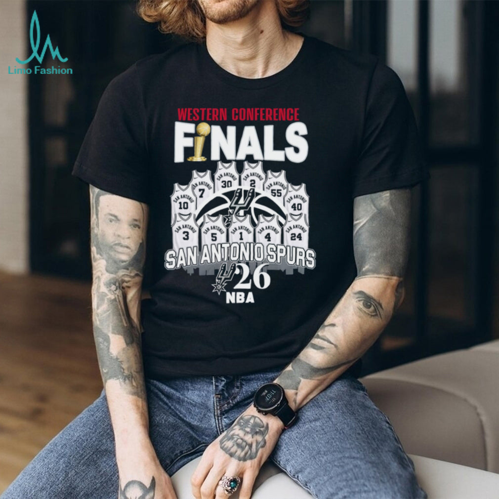 San Antonio Spurs NBA 2026 Western Conference Finals Roster Shirt