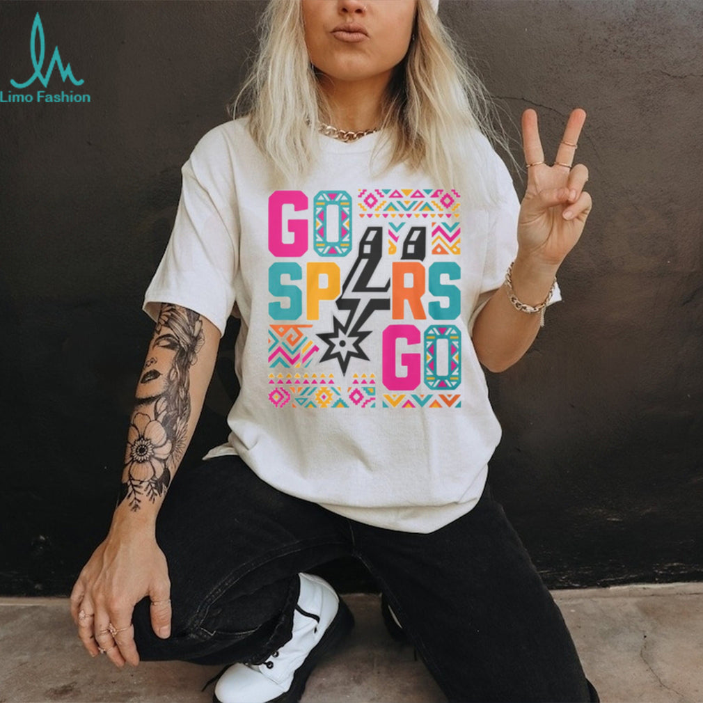 San Antonio Spurs Retro Colorful Geometric Logo Basketball Shirt