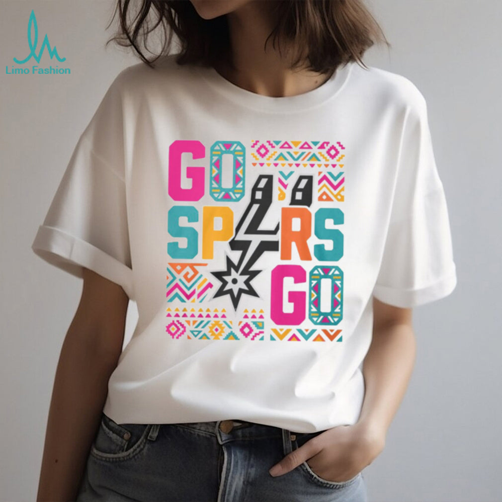 San Antonio Spurs Retro Colorful Geometric Logo Basketball Shirt