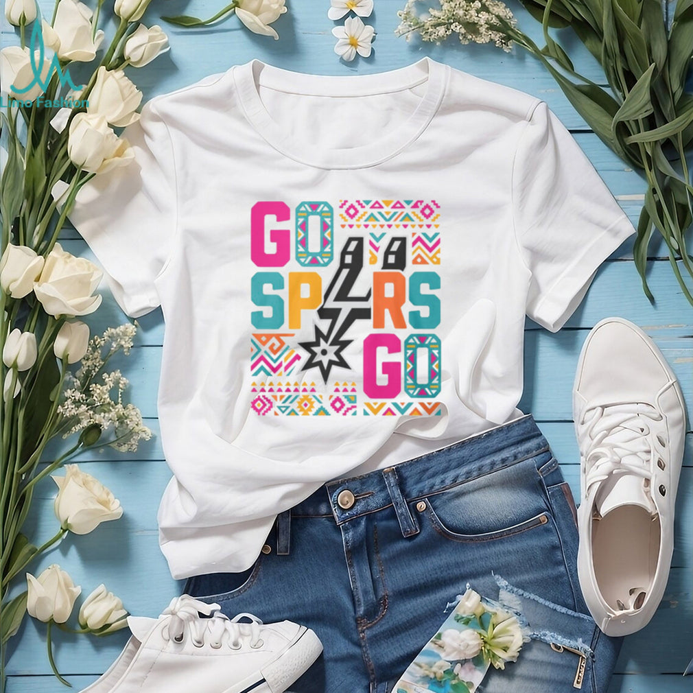 San Antonio Spurs Retro Colorful Geometric Logo Basketball Shirt
