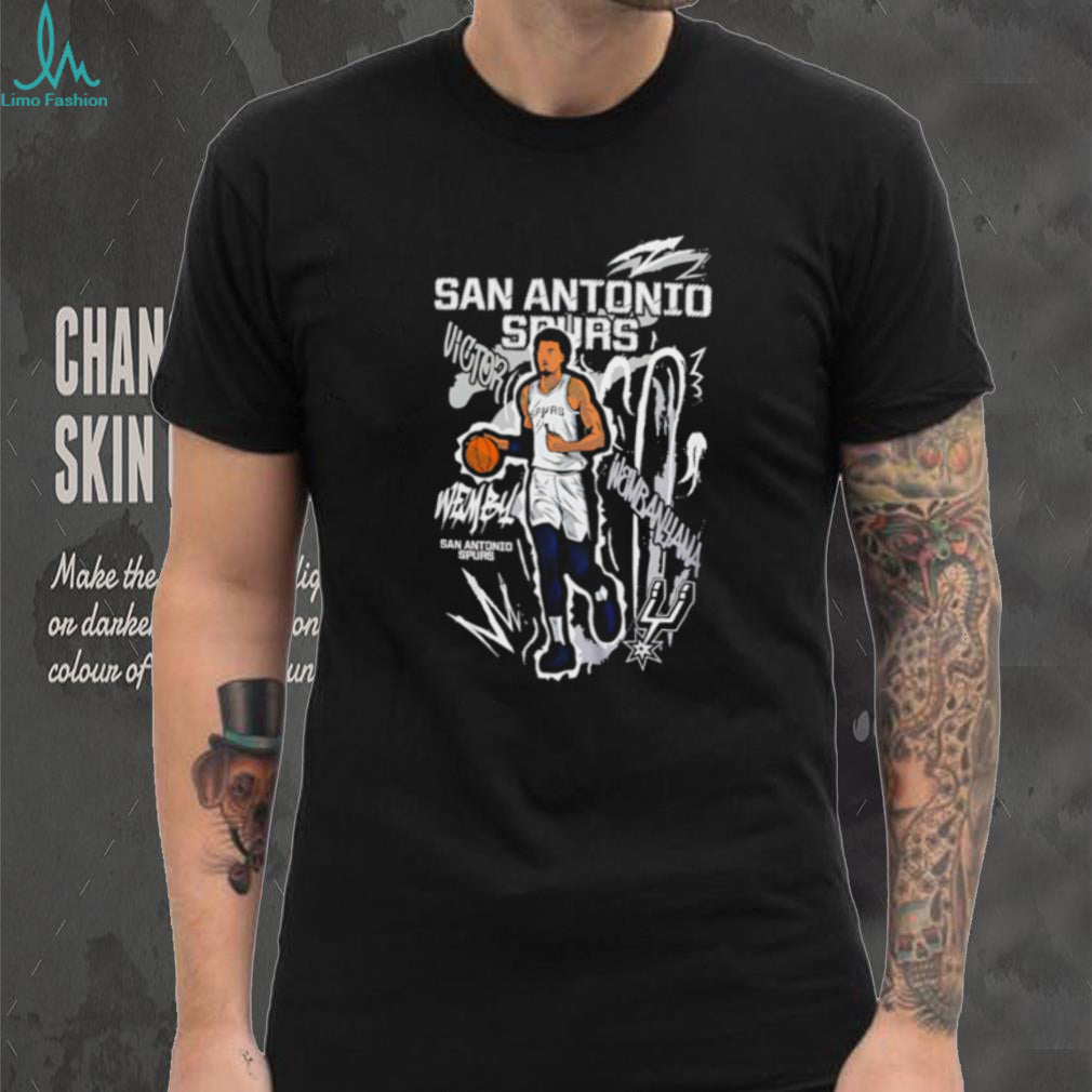 San Antonio Spurs Victor Wembanyama Wemby holding ball illustration shirt