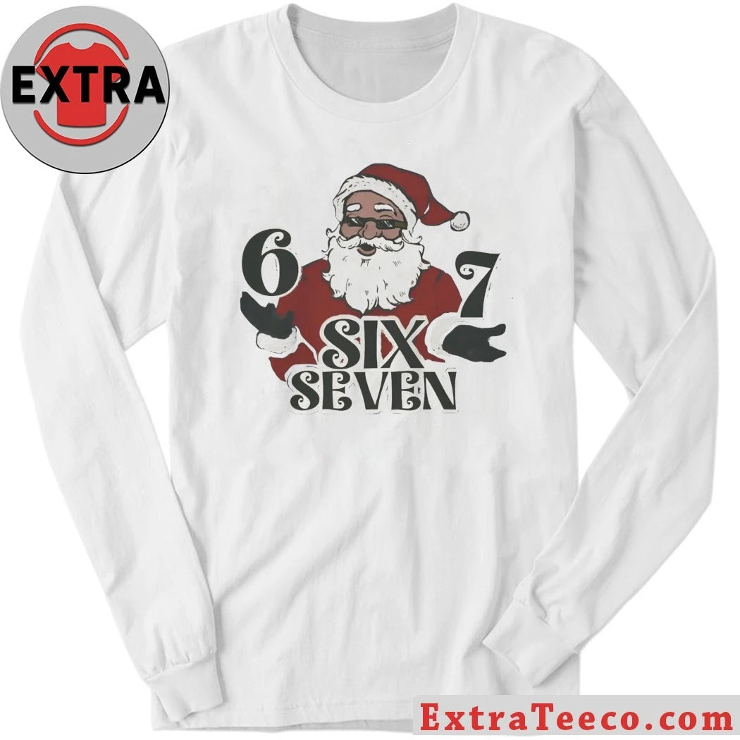 Santa Claus wearing sunglasses 67 Six Seven Christmas Shirt