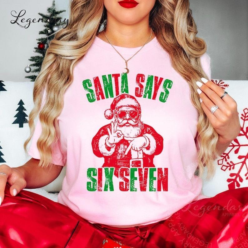 Santa Six Seven T-Shirt, 67 Trend Christmas Sweatshirt Hoodie | PodTeesHub.com