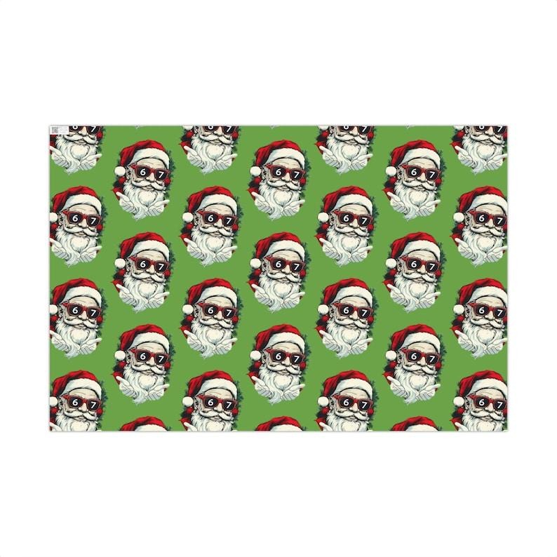 Santa Wrapping Paper - Funny Christmas Gift Wrap for Teachers, Co-Workers, or Friends, Featuring the 67 Meme Design Trend...