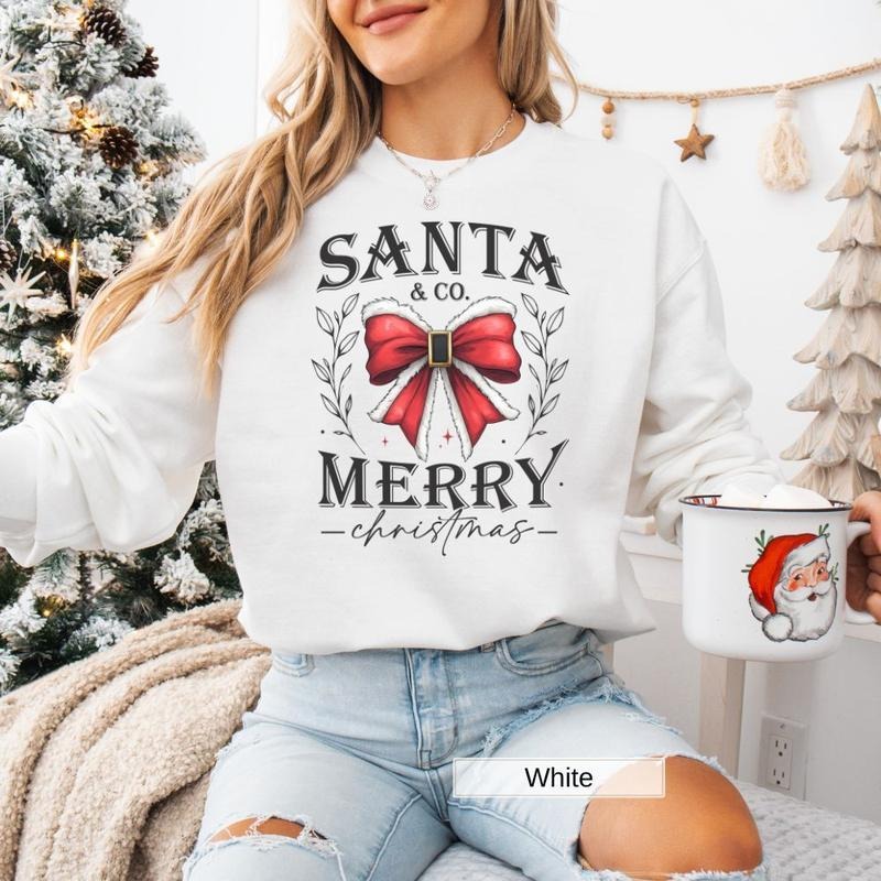 Santa and Co Merry Christmas Womens Sweatshirt, Holiday Cheer christmas sweatshirt, christmas Hoodie T-Shirts