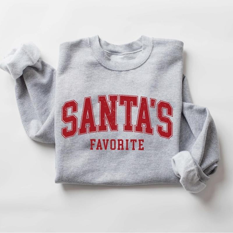 Santas Favorite Christmas Sweatshirt Shirt, Womens Christmas Shirt, Funny Christmas Holiday Gifts, Gift for Women for...