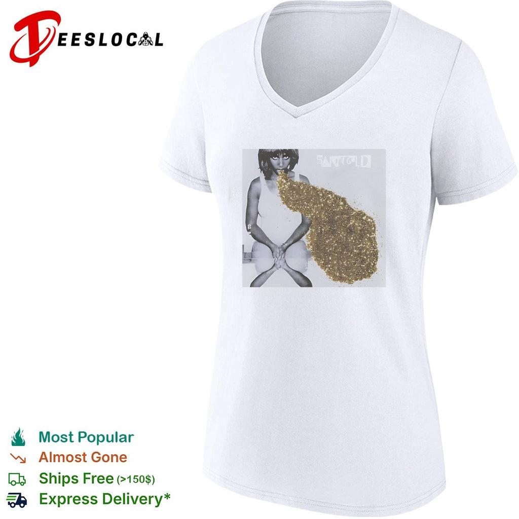 Santigold gold glitter promotional photo album shirt