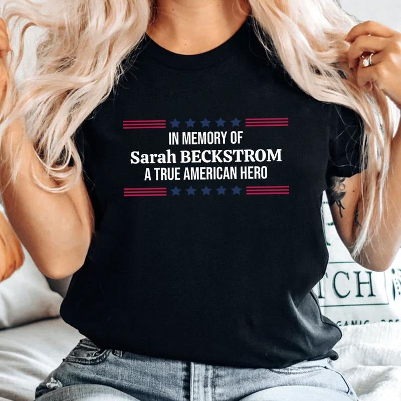 Sarah Beckstrom In Honor and Memory T-Shirt, American Hero Tribute Shirt, Patriotic Fallen Soldier, Remembrance Memorial...