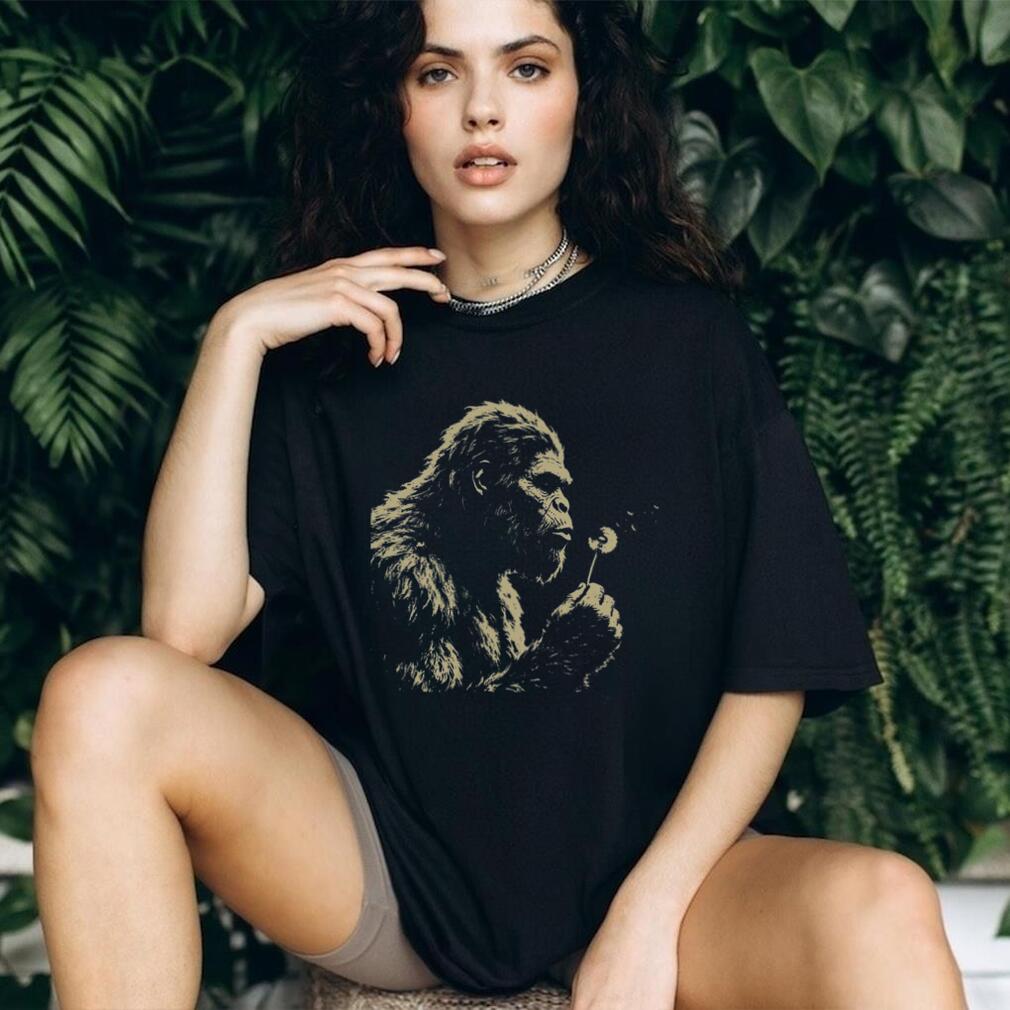 Sasquatch Bigfoot Blowing Dandelion Nature Aesthetic Graphic T Shirt