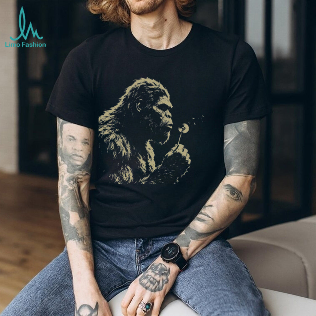 Sasquatch Bigfoot Blowing Dandelion Nature Aesthetic Graphic T Shirt