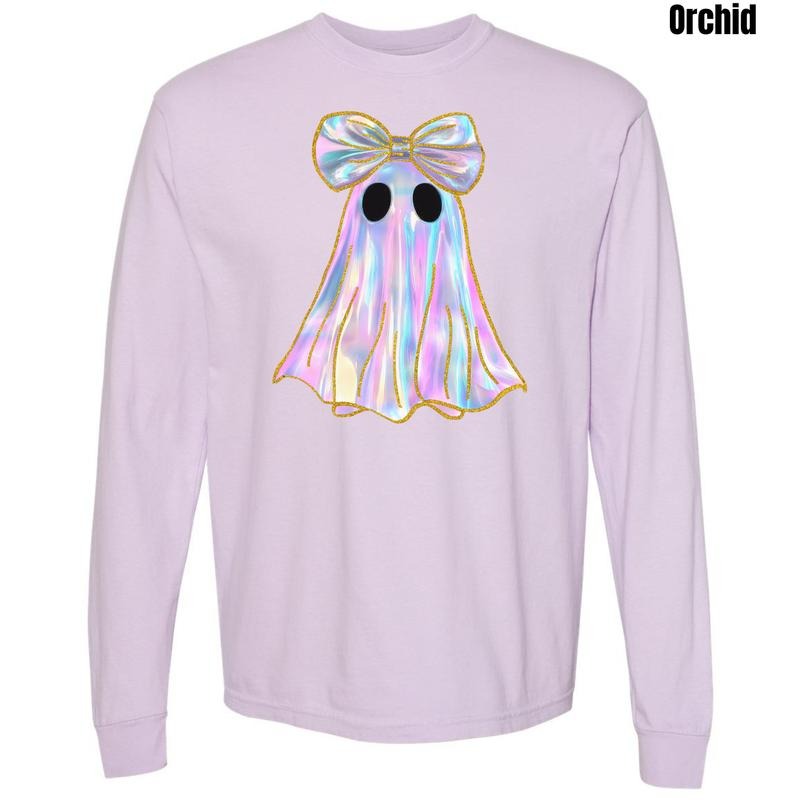 Satin Shine Ghostie Comfort Colors Long Sleeve T-Shirt 'NLB' Hoodie, Sweatshirt | PodTeesHub.com