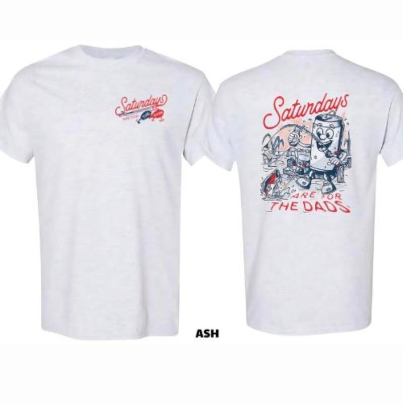 Saturdays Are for the Dads T-Shirt - Retro Beer & Fishing Dad Graphic Tee, Casual Relaxed Fit, Father's Day Gift