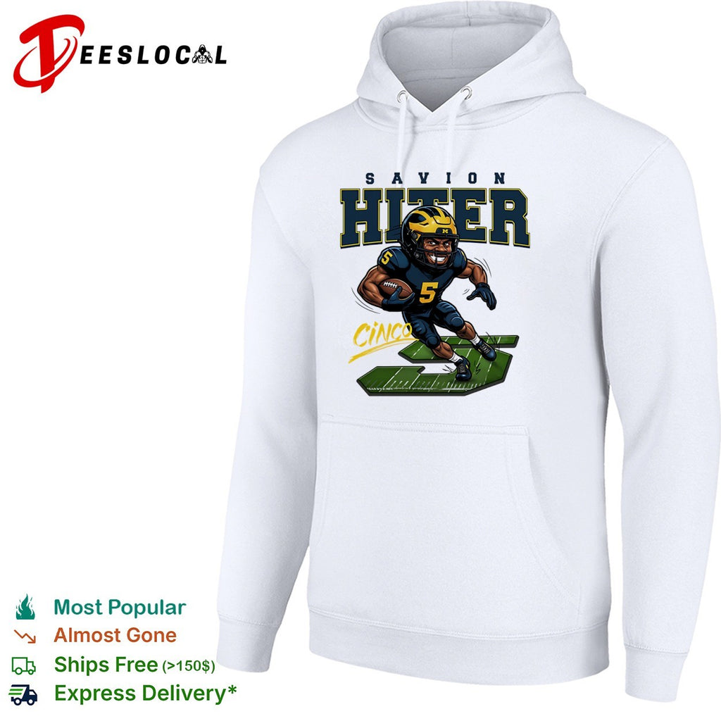 Savion Hiter Michigan Wolverines NCAA football 5 Cinco player shirt