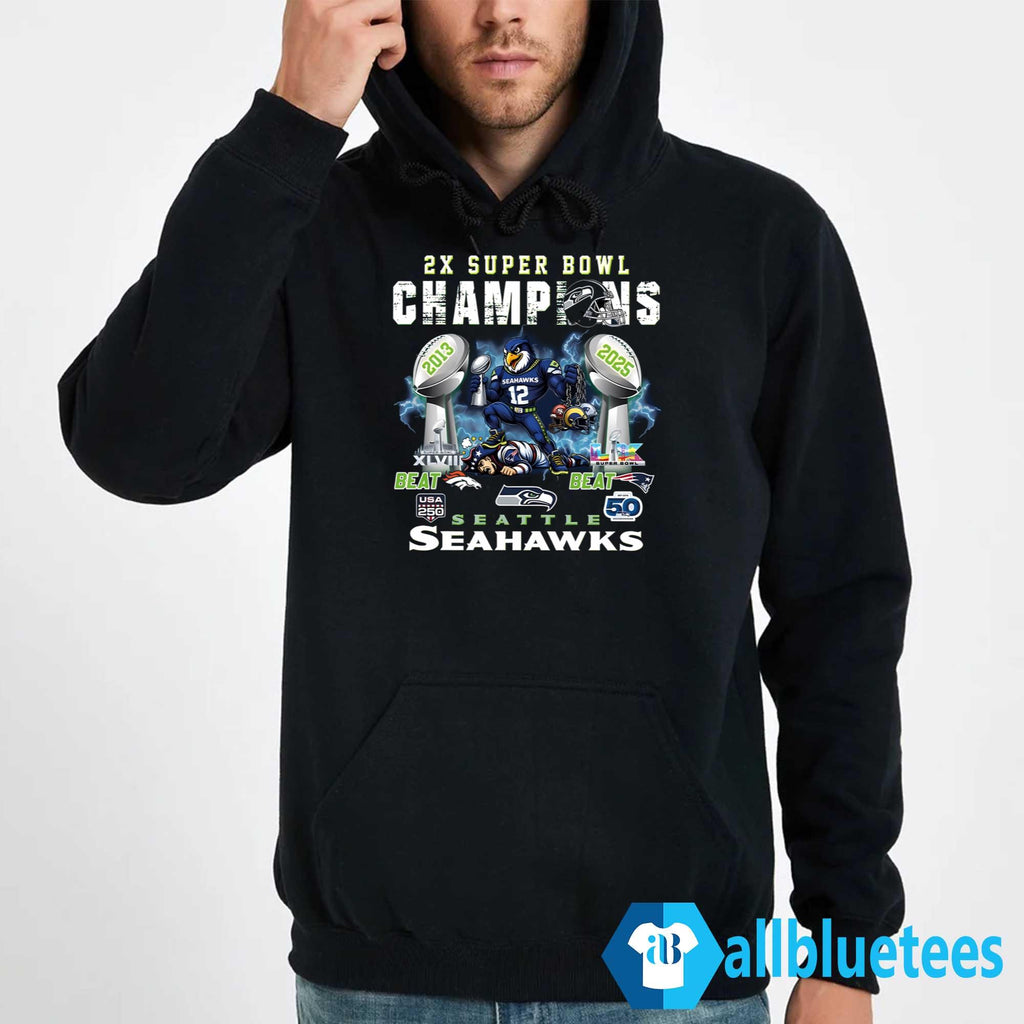 Seahawks Stomp Patriots 2X SB Champions Shirt