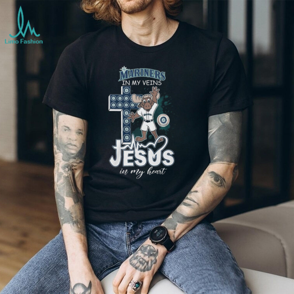 Seattle Mariners Faith Baseball Cross Jesus In My Heart Shirt