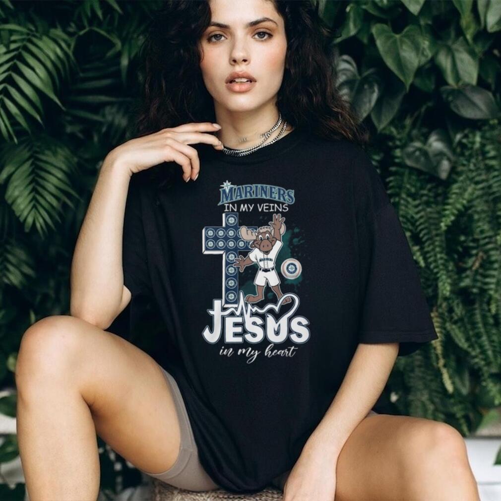 Seattle Mariners Faith Baseball Cross Jesus In My Heart Shirt