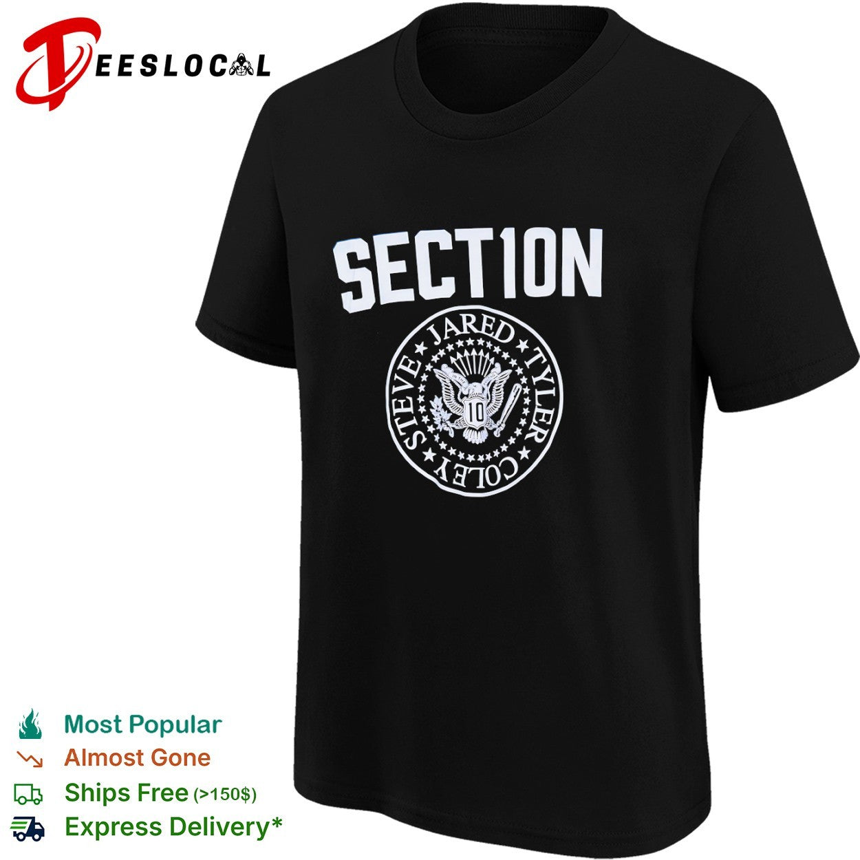 Section 10 Steve Jared Tyler Coley baseball seal shirt
