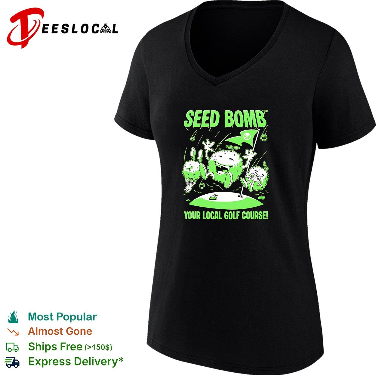 Seed bomb your local golf course eco protest shirt