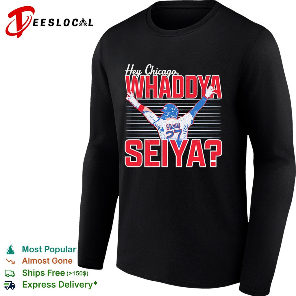 Seiya Suzuki Chicago Cubs hey whaddya player back shirt