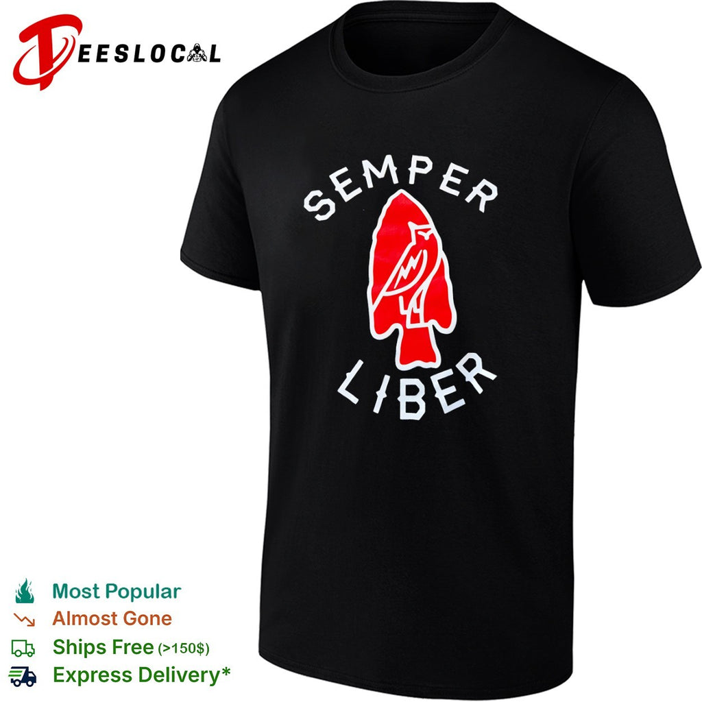 Semper Liber red owl arrowhead OVO shirt