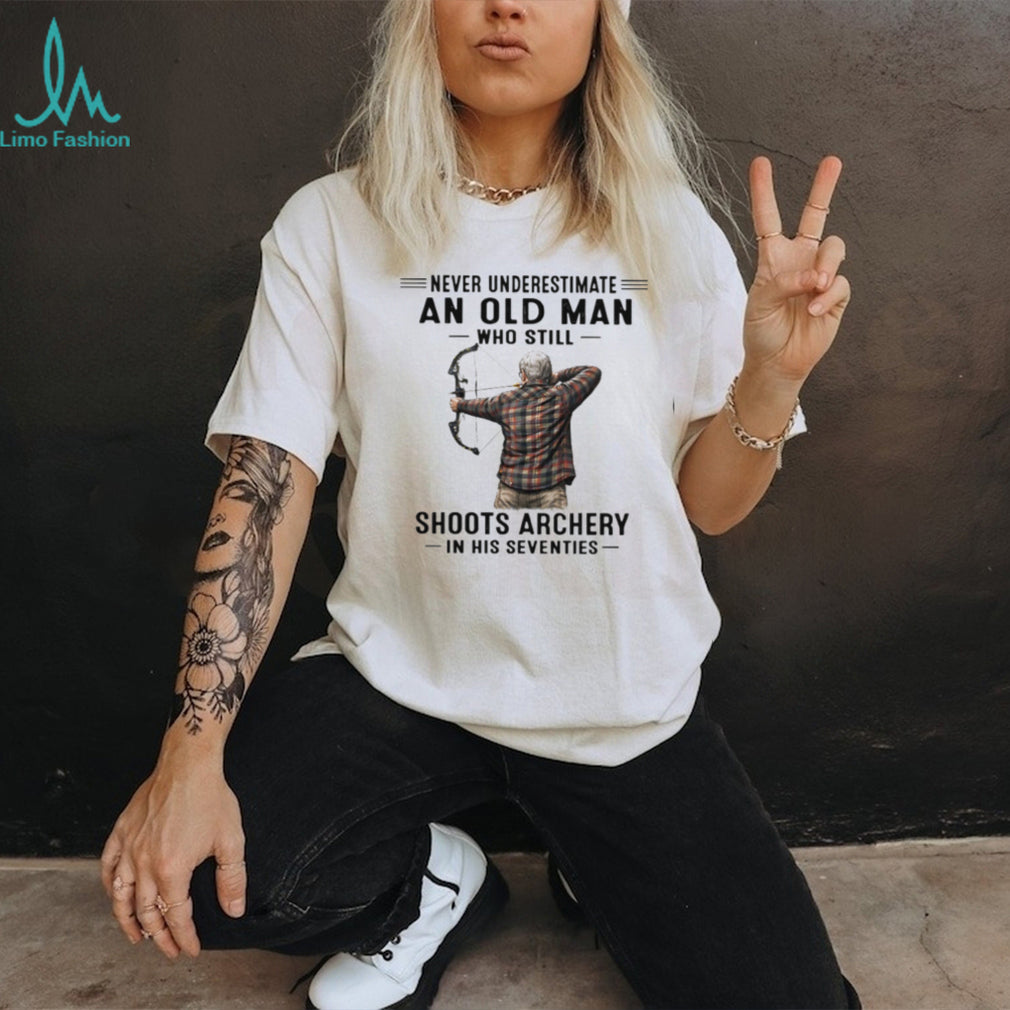 Senior Archery Hunter Never Underestimate Old Man Shirt