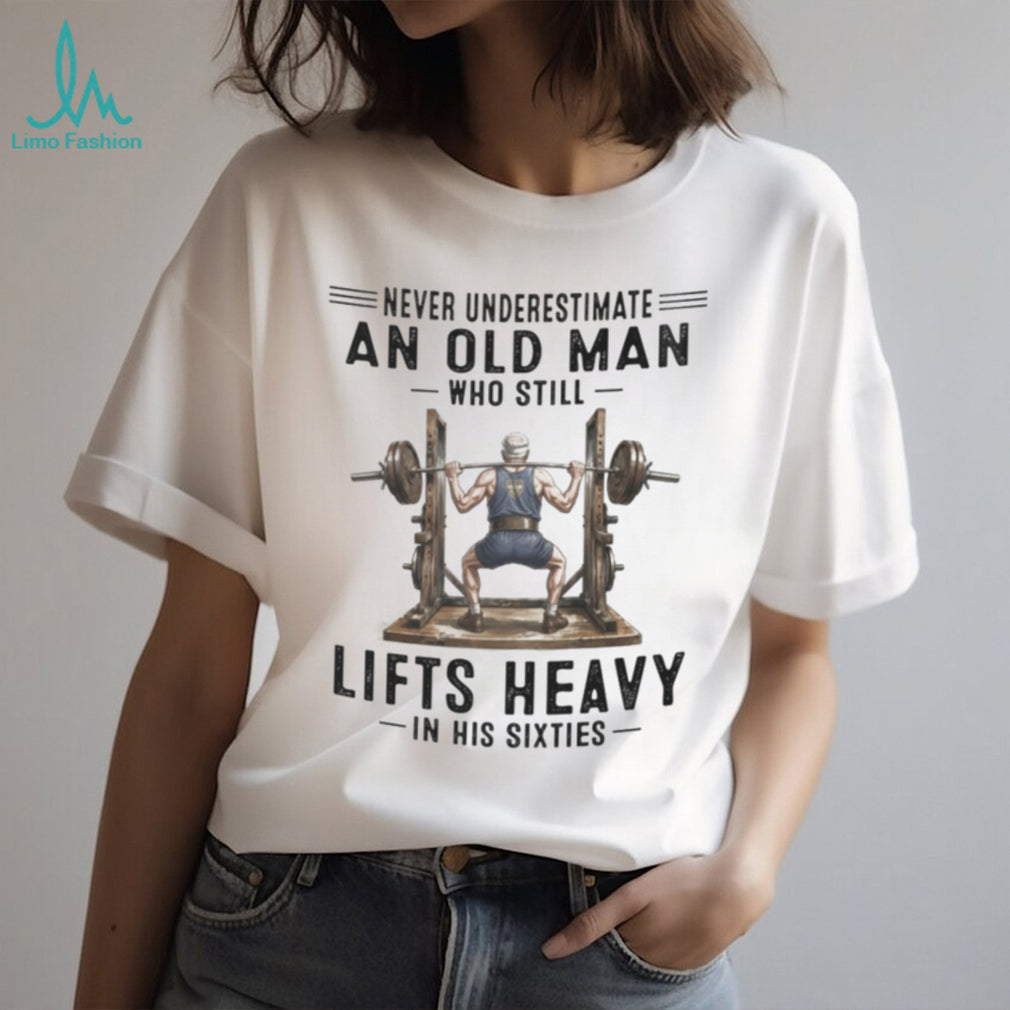 Senior Bodybuilder Heavy Squat Strength Training Shirt