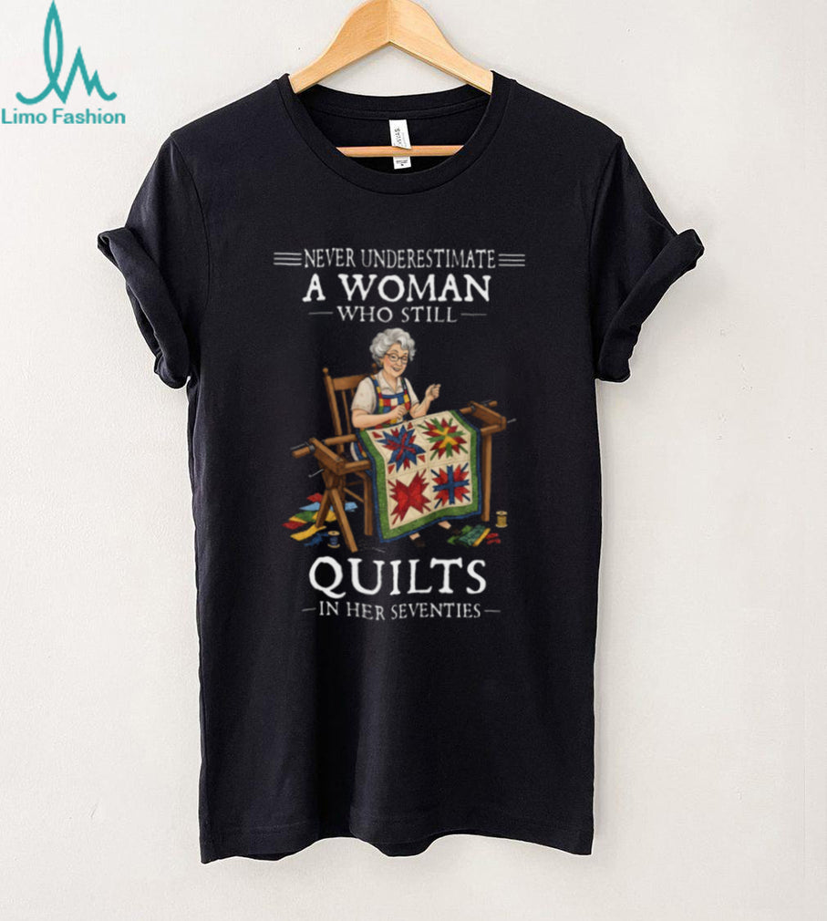 Senior Woman Quilting Seventies Hobby Craft Shirt