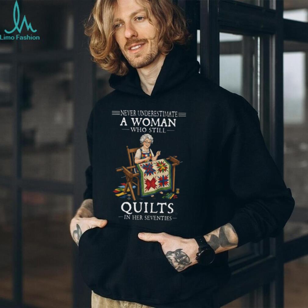 Senior Woman Quilting Seventies Hobby Craft Shirt