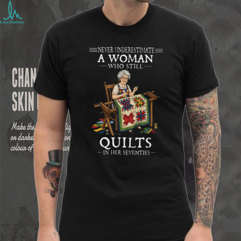 Senior Woman Quilting Seventies Hobby Craft Shirt