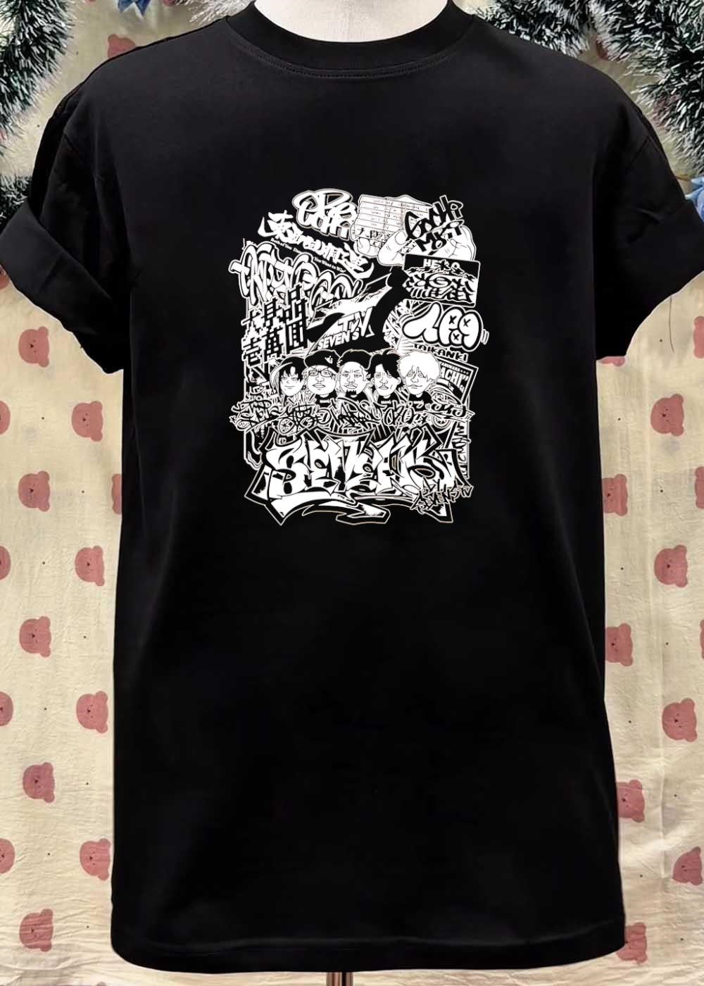 Seven’s TV Graffiti Art Featuring Five Men Wearing Apparel shirt