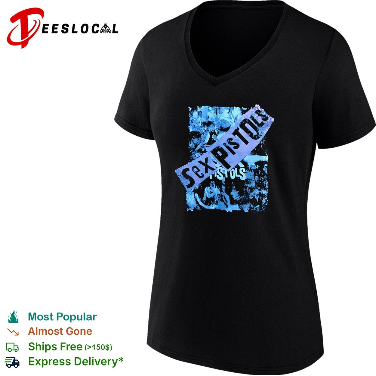 Sex Pistols band distressed photo collage shirt