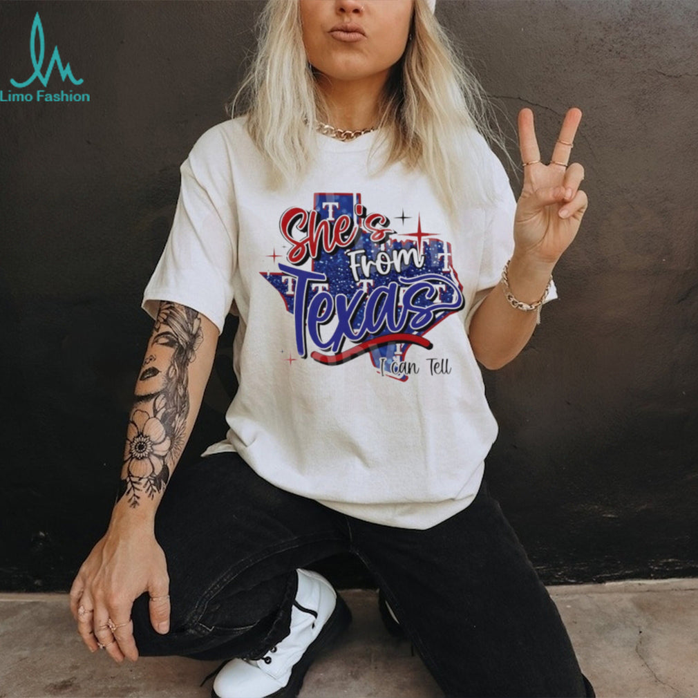She’s from Texas I Can Tell Rangers FC Choosin Texas Map shirt