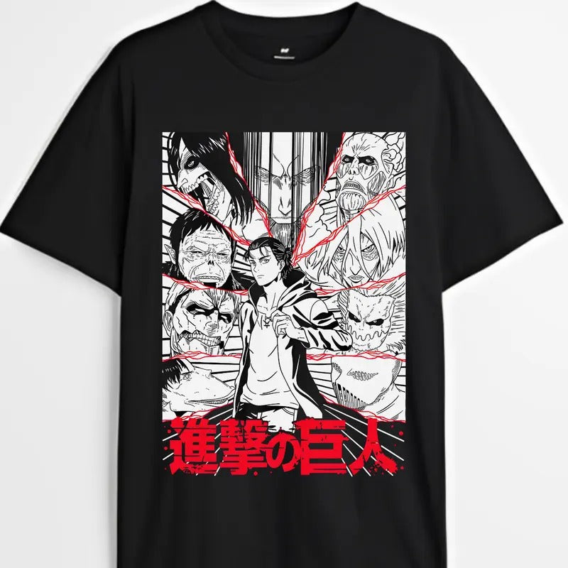 Shingeki No Kyojin T-shirt & Sweatshirt, Attack On Titan Eren Yeager Graphic Tee, Anime & Manga Gifts Cotton Menswear Top...