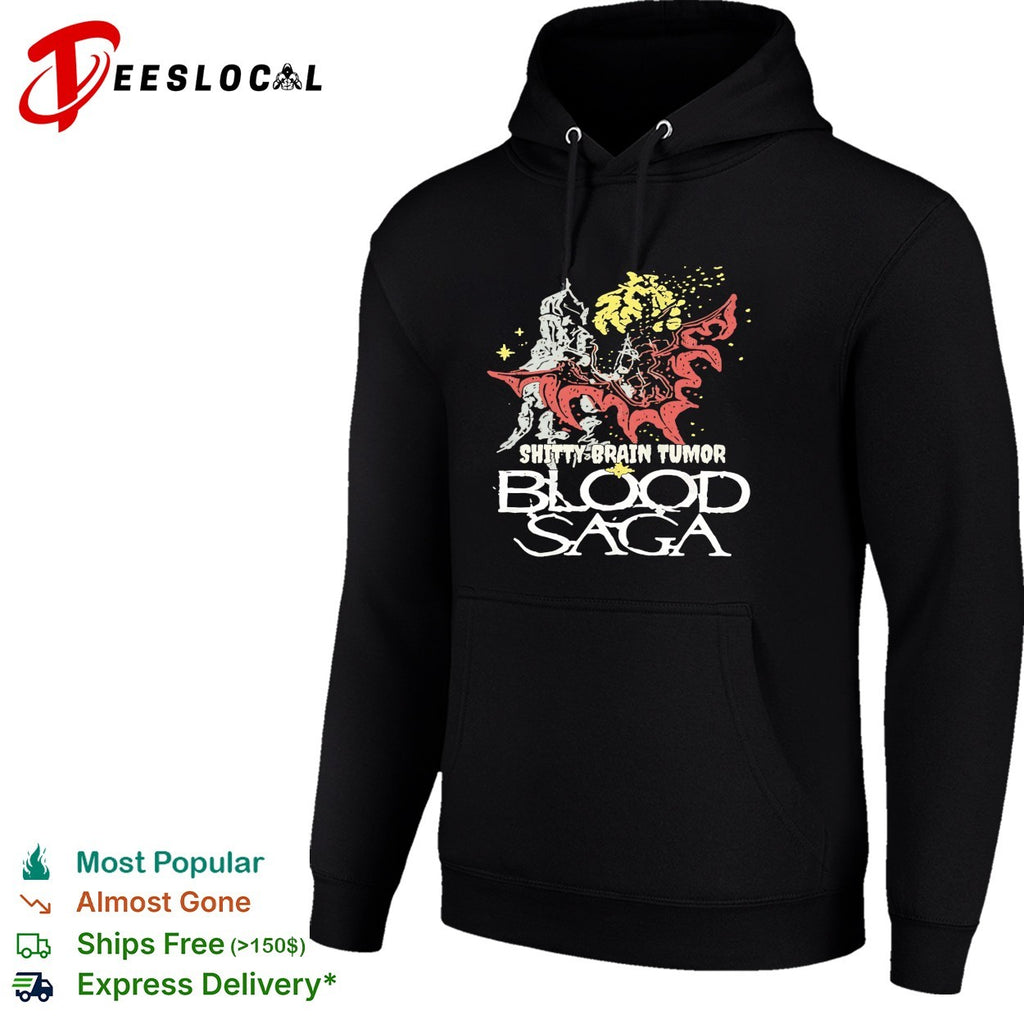 Shitty Brain Tumor Blood Saga skeleton horror band shirt