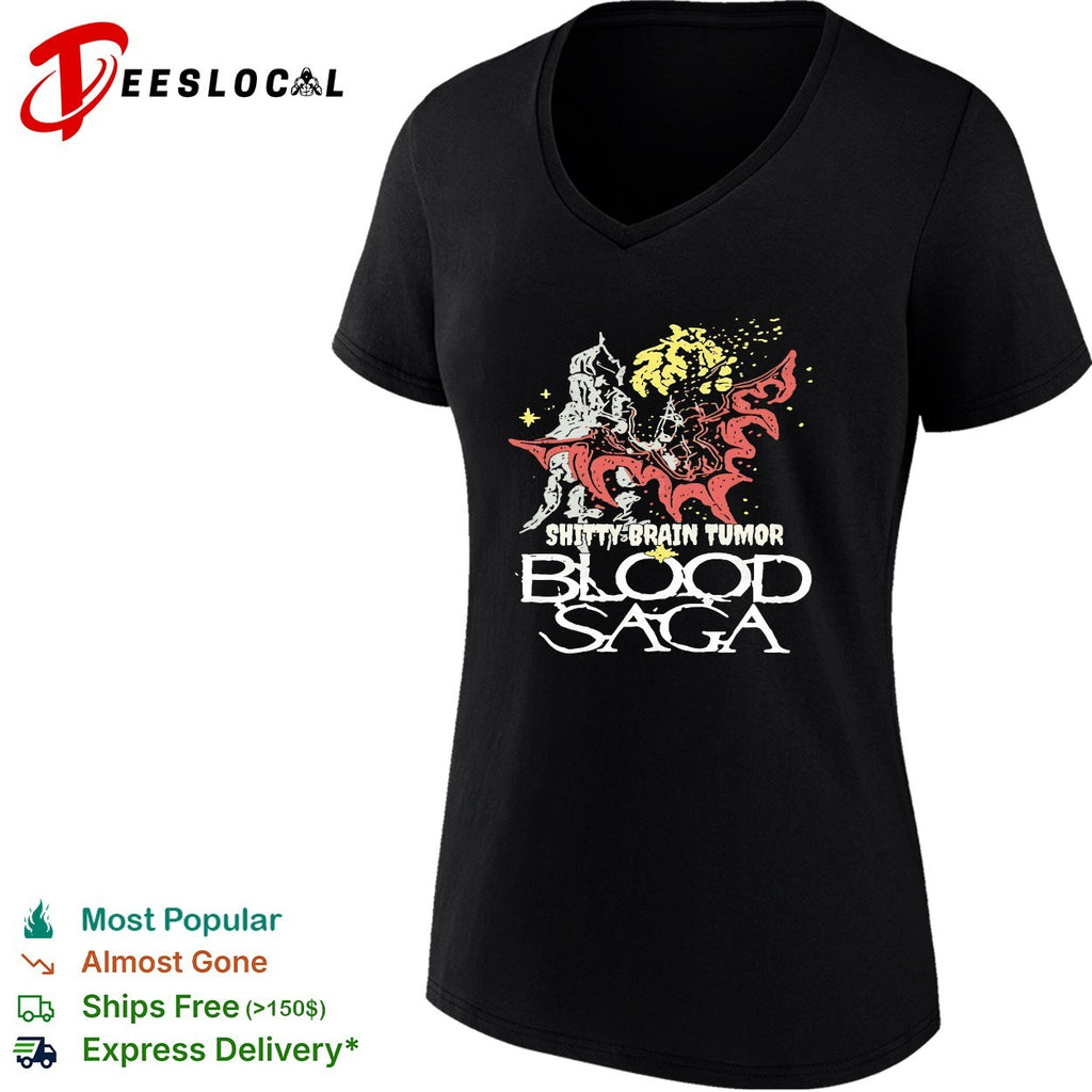 Shitty Brain Tumor Blood Saga skeleton horror band shirt