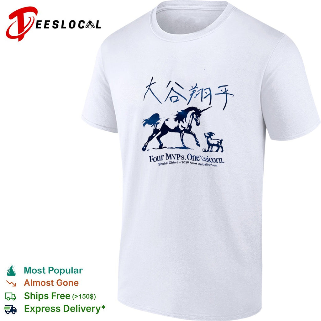 Shohei Ohtani Los Angeles Dodgers MLB Four MVPs One Unicorn shirt