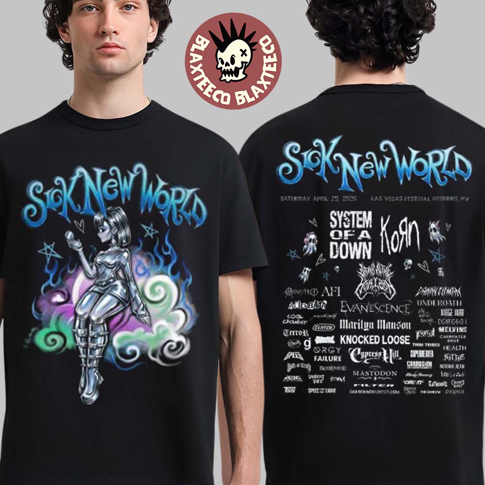 Sick New World 2026 Las Vegas Festival Merch On April 25 2026 Full Lineup Chrome Girl T-Shirt